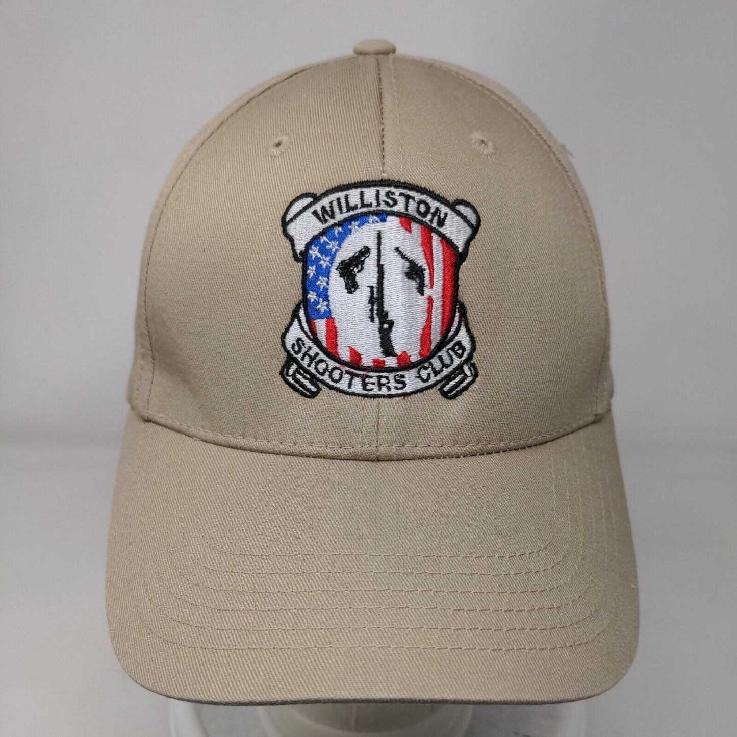 Williston Shooters Club Strapback Hat Tan One Size Adjustable Embroidered BIG X