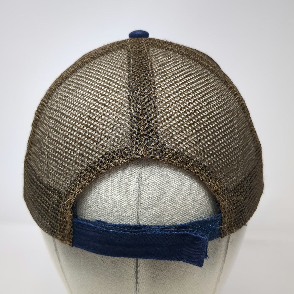 Trout Unlimited Baseball Cap Blue Brown OSFM Mesh Back Curved Brim Fishing Hat
