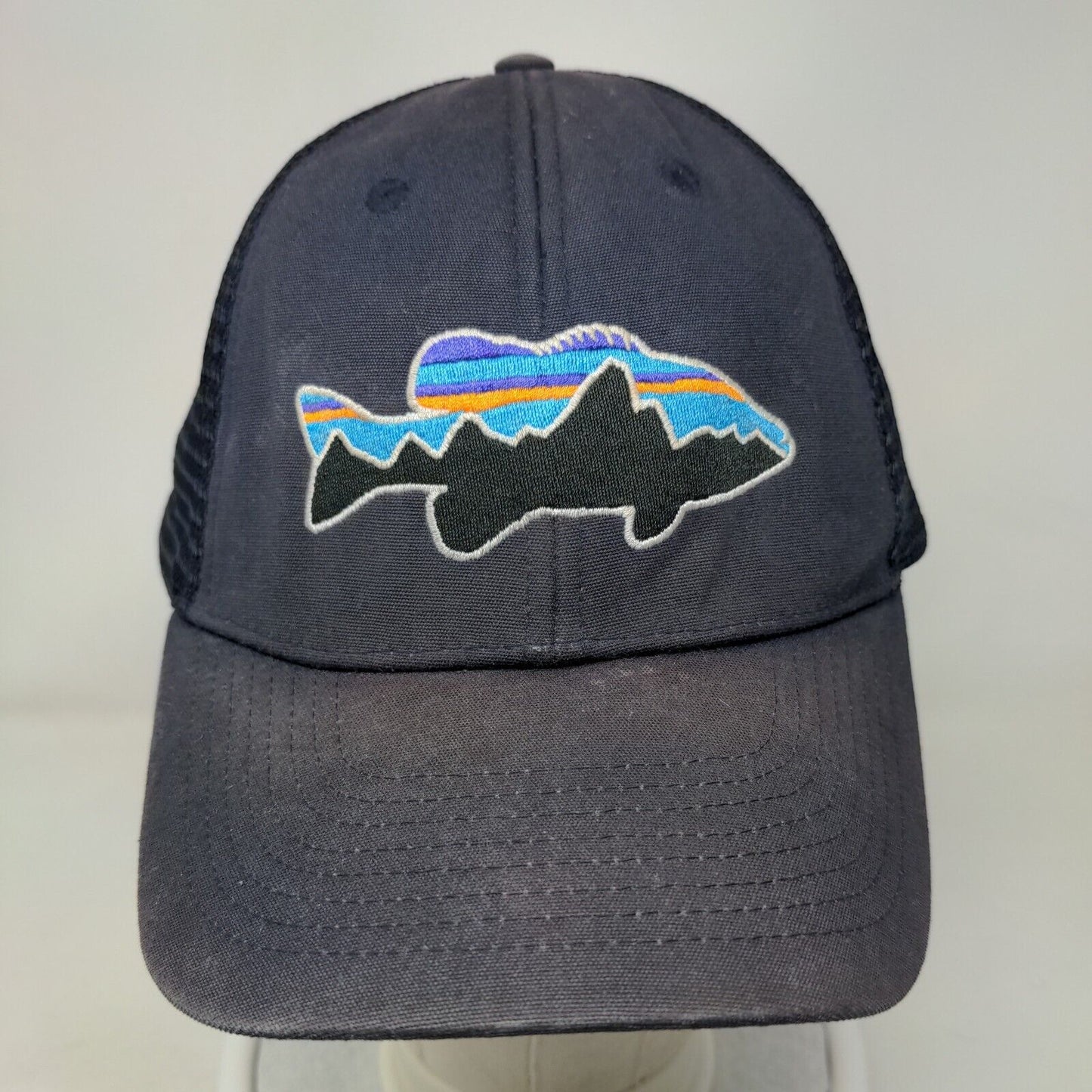 Patagonia Snapback Trucker Hat Blue One Size Embroidered Adjustable Mesh Back