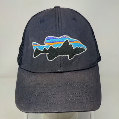 Patagonia Snapback Trucker Hat Blue One Size Embroidered Adjustable Mesh Back