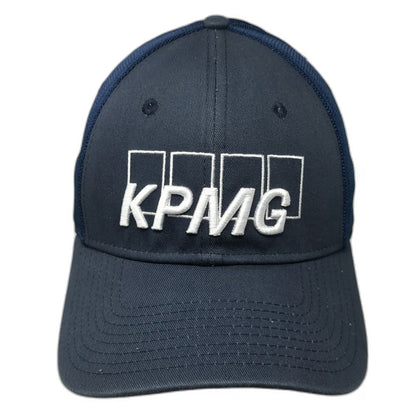 Callaway Baseball Cap Blue XL KPMG Logo Mesh Back Stretch Fit Golf Hat A-Flex