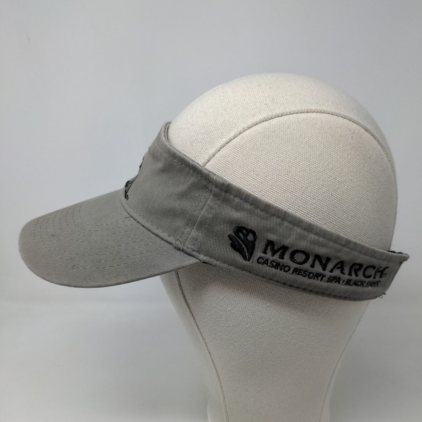 Monarch Casino Resort Men's Strapback Sun Visor Cap Hat Gray Embroidered Logo