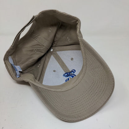 Port & Company Men's Strapback Hat Tan Adjustable Embroidered Logo 100% Cotton