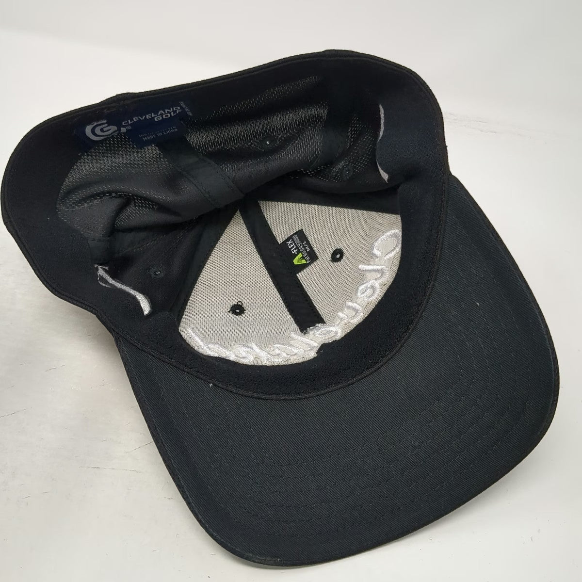 Cleveland Golf Baseball Cap Black L Structured A-Flex Curved Brim Logo Hat