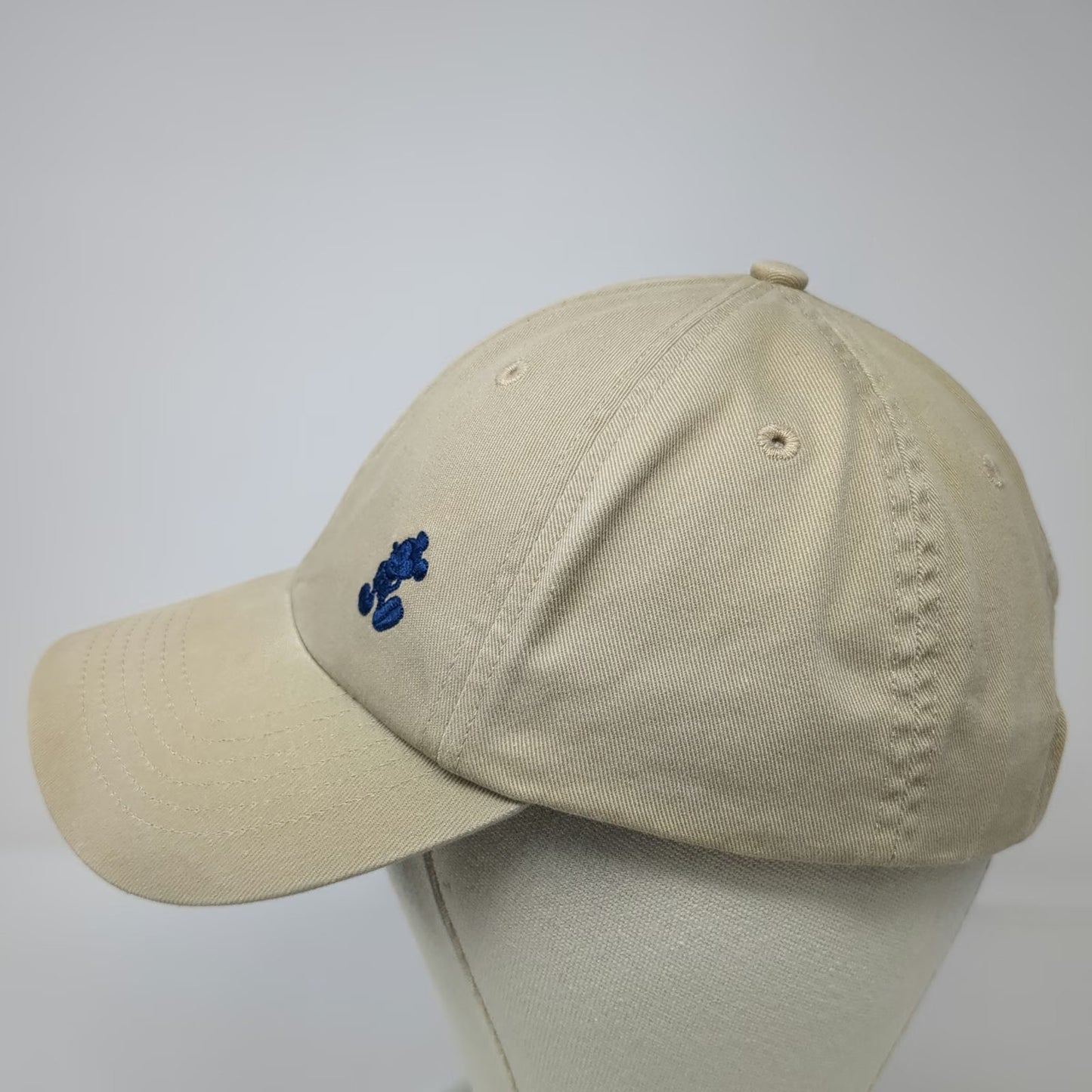 Disney Mickey Mouse Beige Baseball Cap One Size Cotton Slideback Embroidery Hat