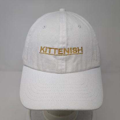 Kittenish Slideback Hat White One Size Adjustable Embroidered 6 Panel
