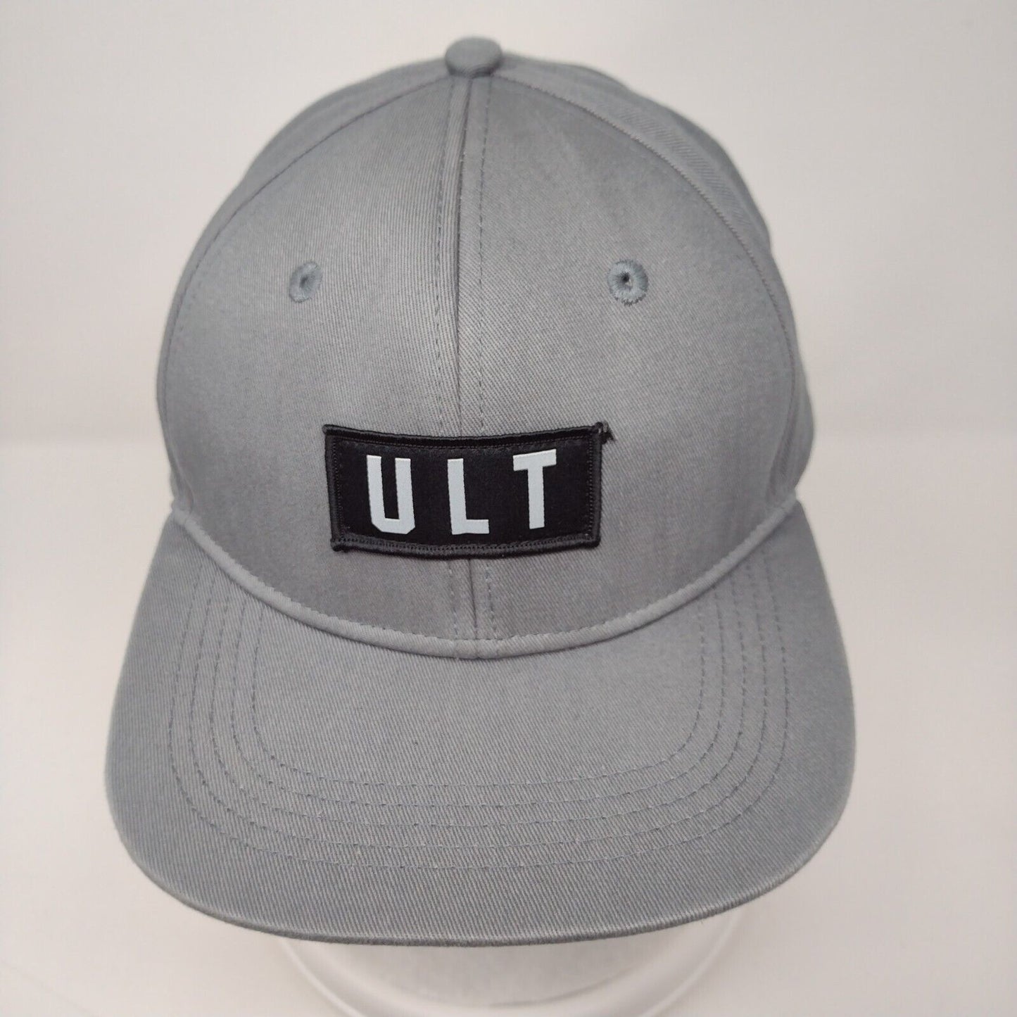 ULT Snapback Hat Gray OSFA Adjustable Solid 6 Panel Vent Holes