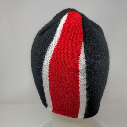 Cool Boarders 3 Knit Beanie Hat Black One Size Striped Embroidered