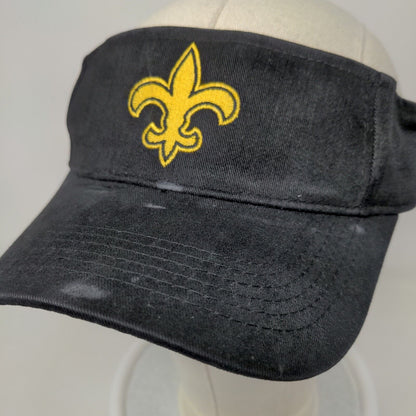 Unbranded Men's Strapback Sun Visor Cap Hat Black Embroidered Fleur De Lis Logo