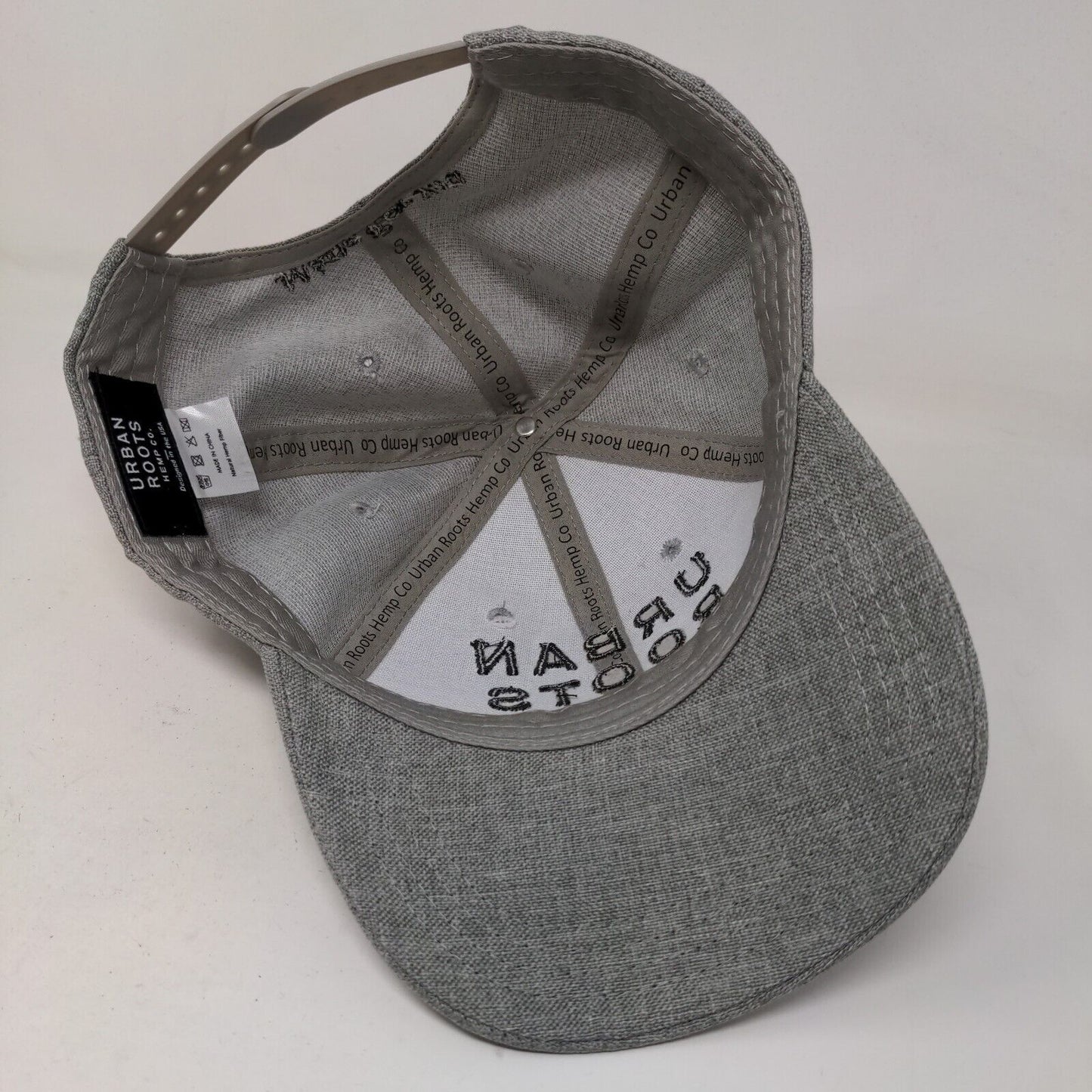 Urban Roots Hemp Co Men's Snapback Hat Gray Embroidered Logo