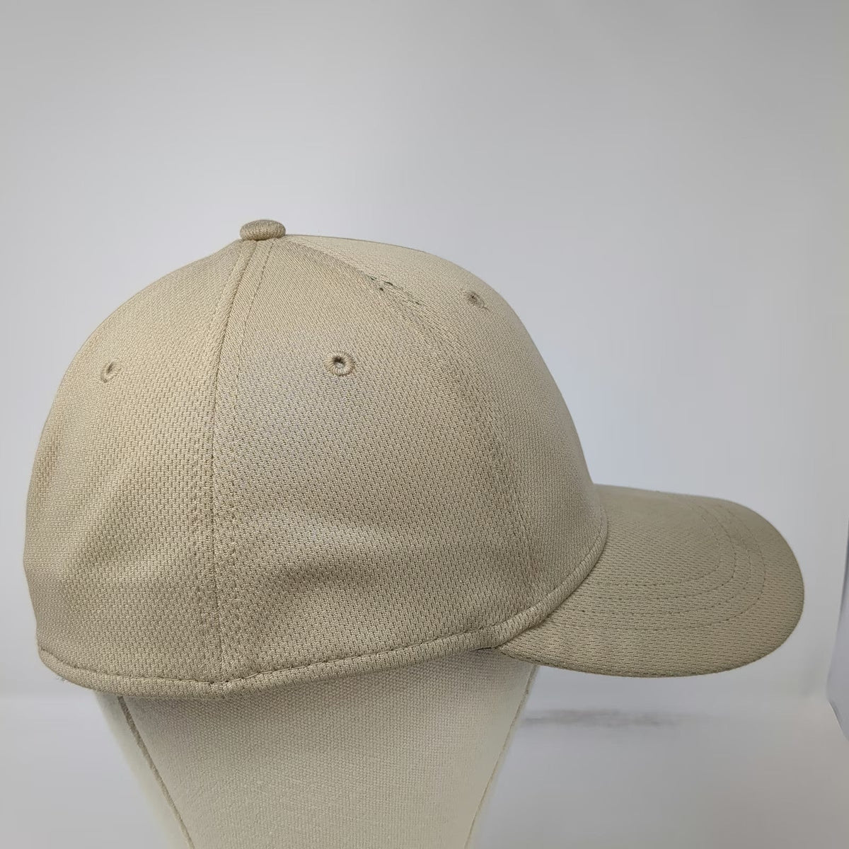 Athletic Works Baseball Cap Beige XL Fitted Performance Mesh Recycled Fabric Hat