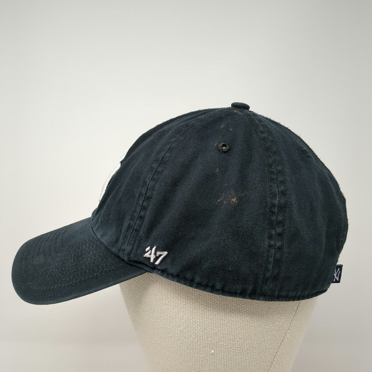 '47 New York Yankees MLB Black One Size Baseball Cap Slideback Hat Curved Brim