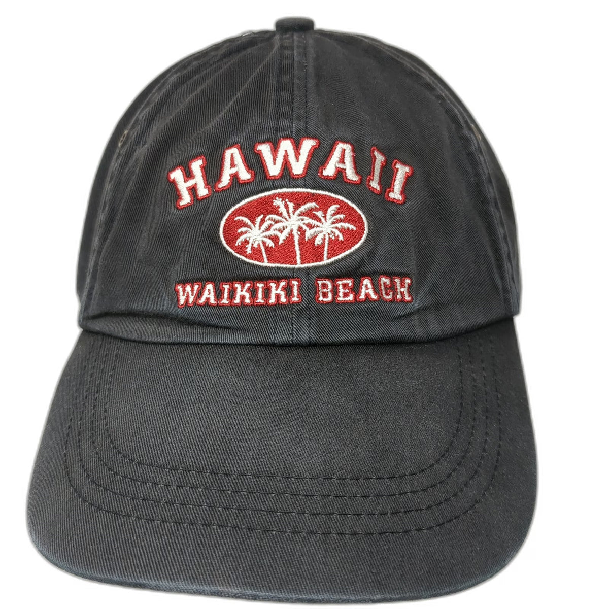 Sansegalo Hawaii Waikiki Beach Palm Tree Black Baseball Cap Hat One Size Cotton