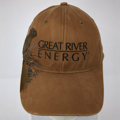 Great River Energy Strapback Hat Brown OS Adjustable Wildlife Series Dri-Duck