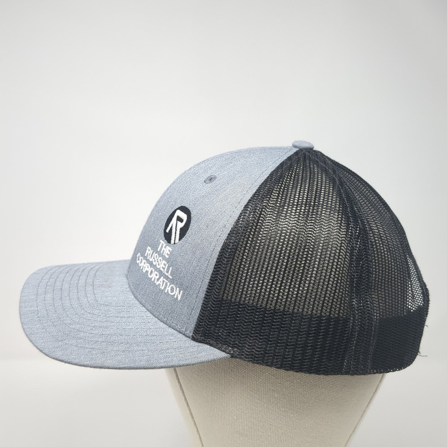 The Russell Corporation Trucker Hat Gray Large Adjustable Mesh Back Richardson