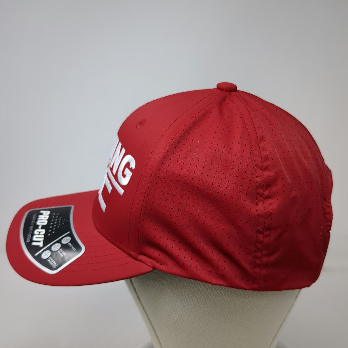Sport-Tek Trucker Hat Red One Size Hirning GMC Laser Cut Performance Snapback