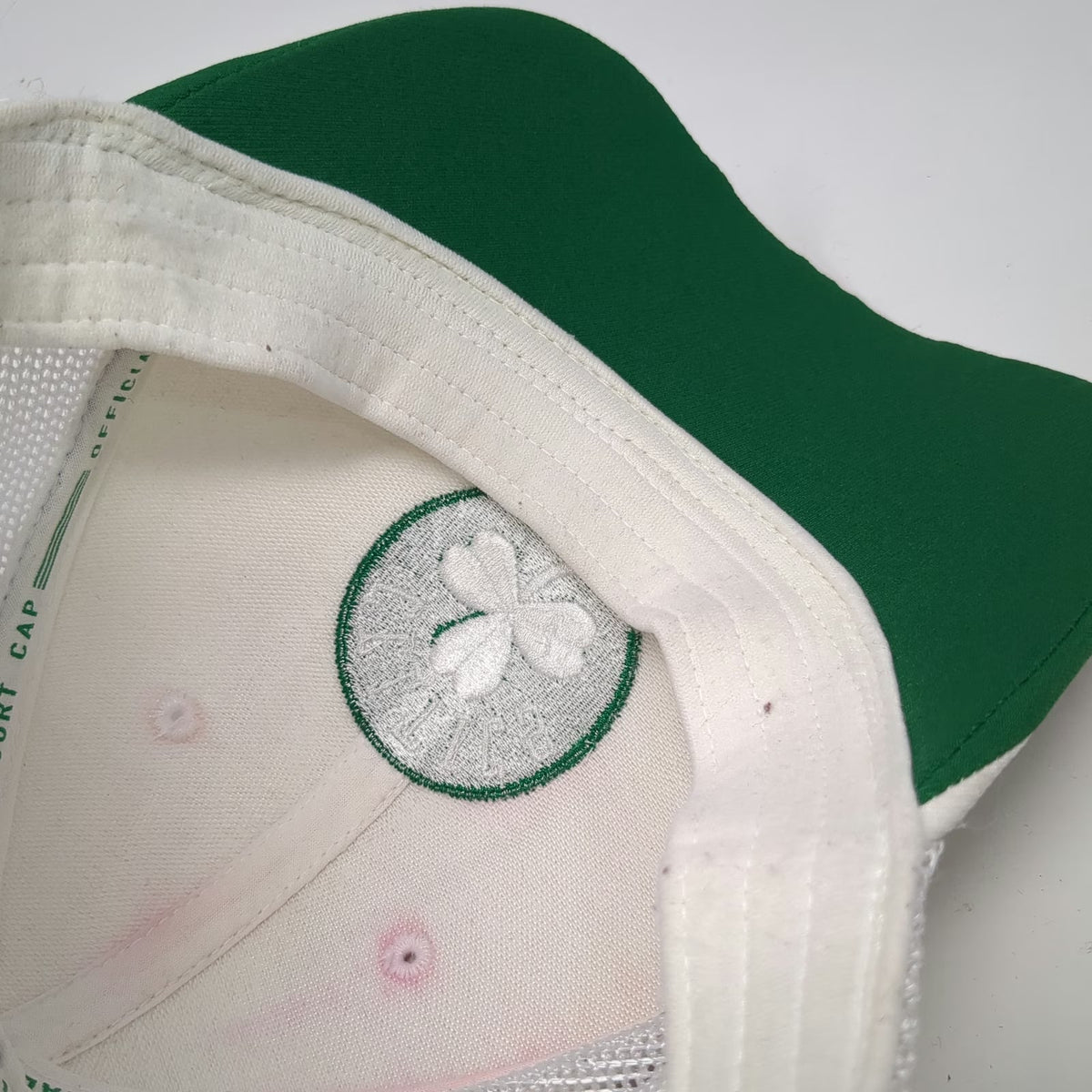 Adidas Boston Celtics NBA White Cap L Mesh Back 3 Stripes Climalite Hat Official
