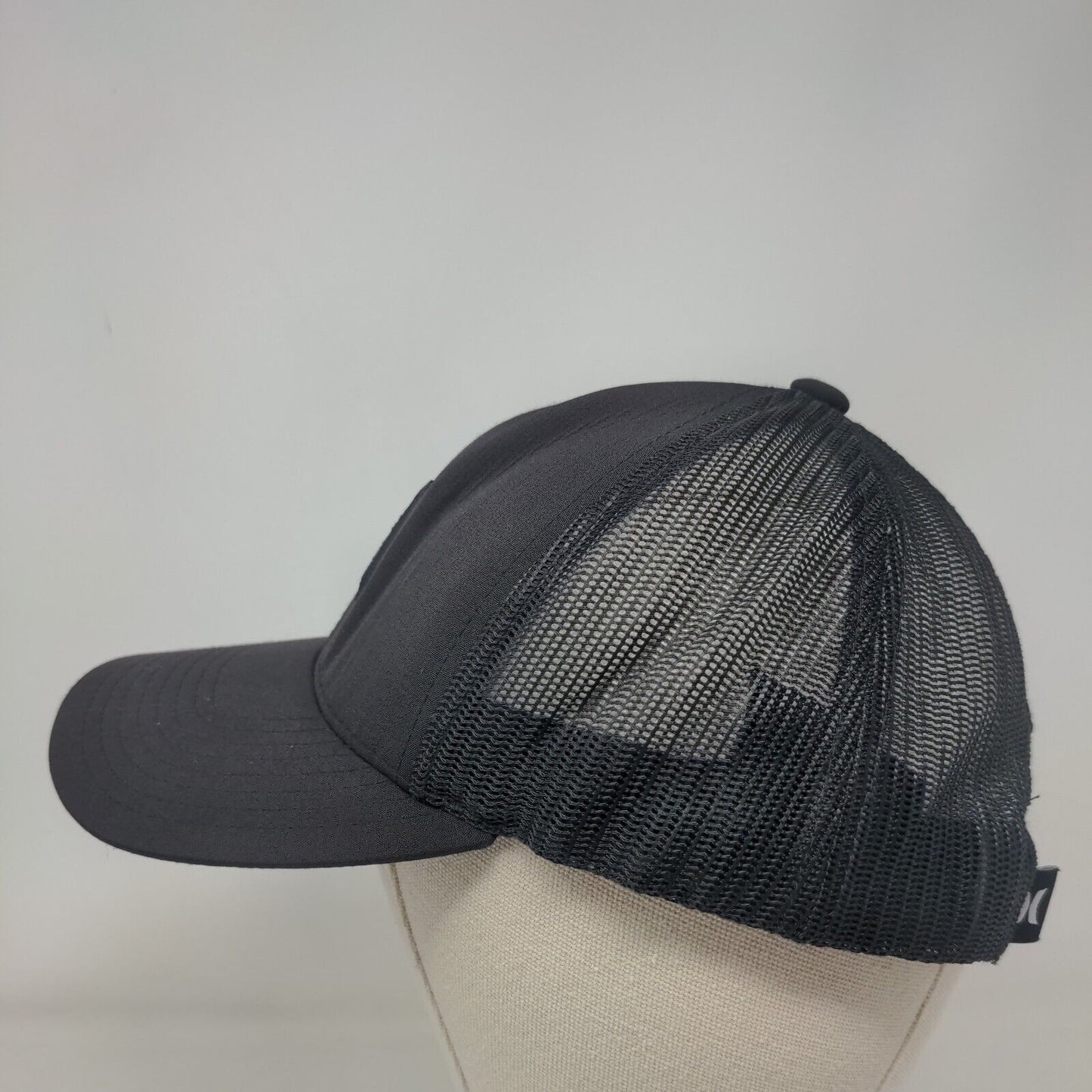 Hurley Snapback Mesh Back Trucker Hat Black One Size Breathable Yupoong