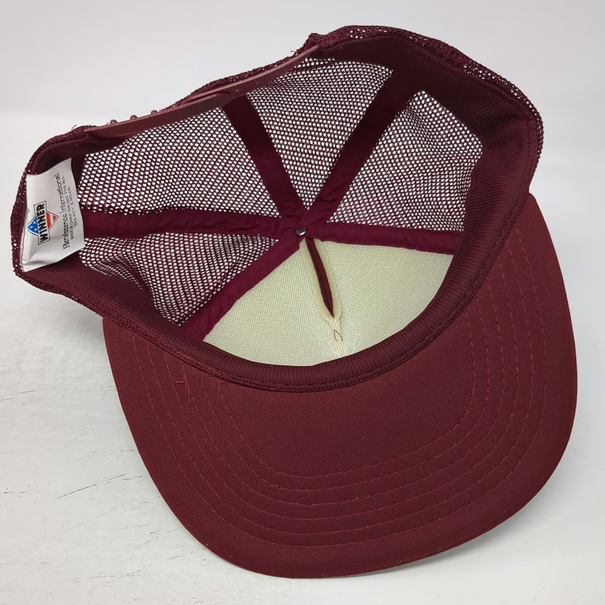Winner Familian Pipe Supply Trucker Hat Red One Size Foam Mesh Rope Snapback