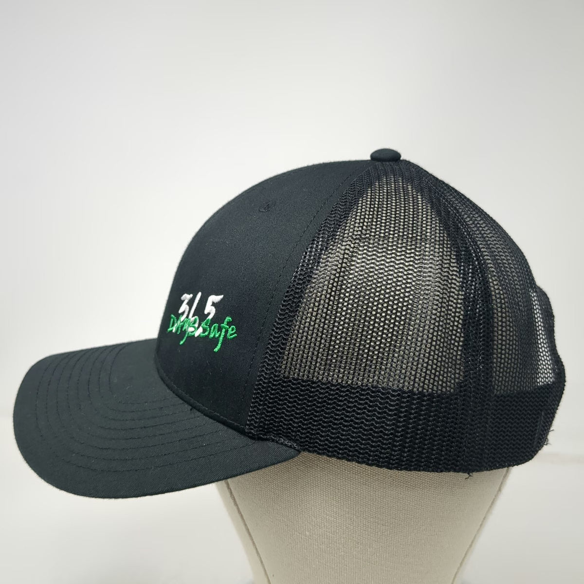 Richardson Trucker Hat Black One Size GoGo squeeZ 365 Days Safe Snapback Mesh