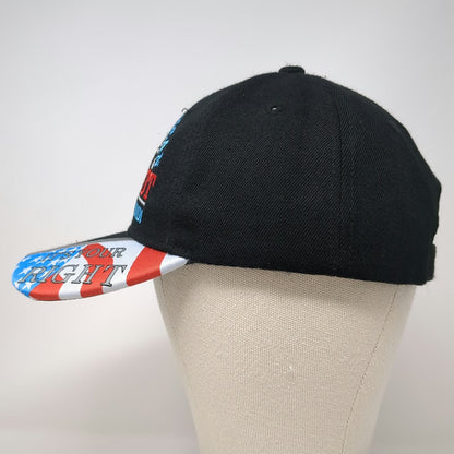 Black Baseball Cap One Size Patriot Gun Ready To Defend Flag Brim Strapback Hat