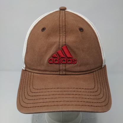 Adidas 3 Stripes Strapback Hat Brown OSFA Embroidered Colorblock