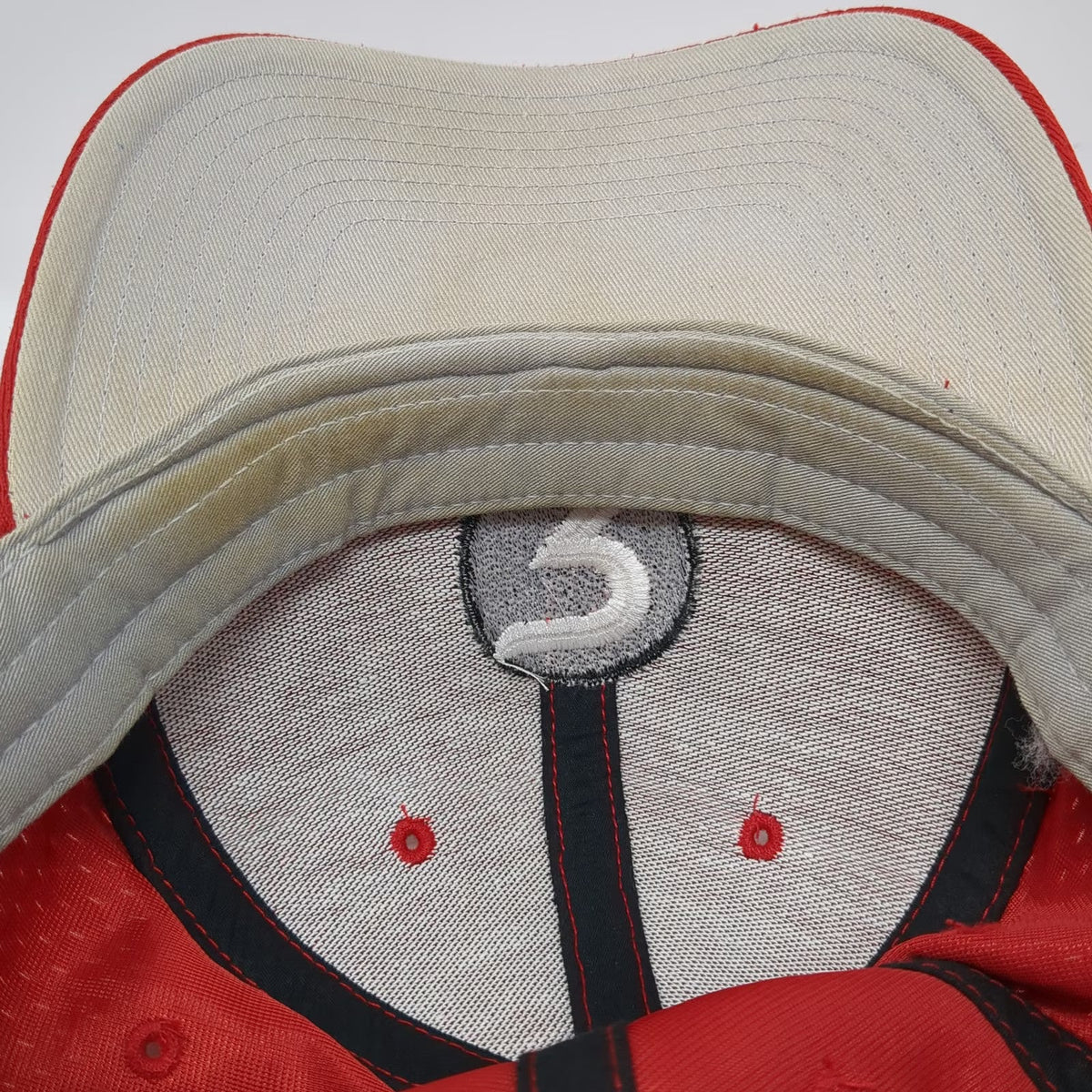 Richardson Baseball Cap Red 7 1/4 Pro Model Mesh Fitted White Black R Logo Hat
