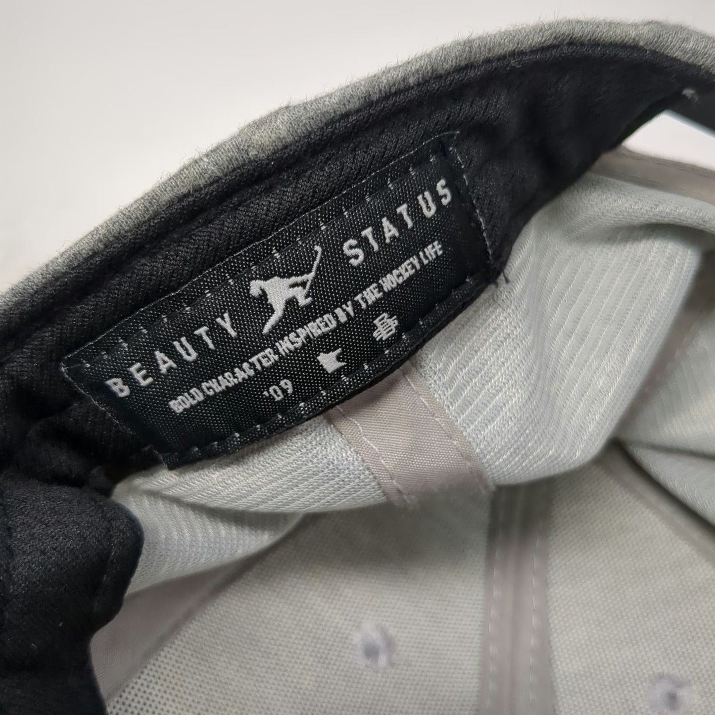 Beauty Status Snapback Gray Black Hat One Size Hockey Jersey Knit Flat Brim