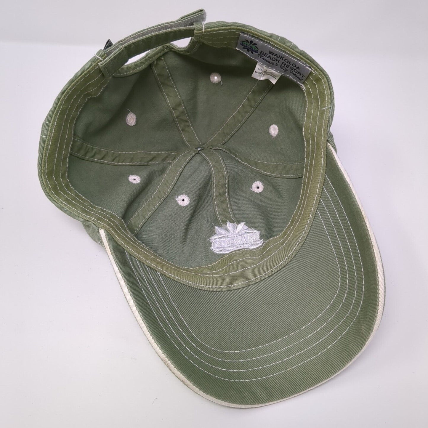 Waikoloa Hawaii Strapback Hat Green One Size Adjustable Embroidered Cotton