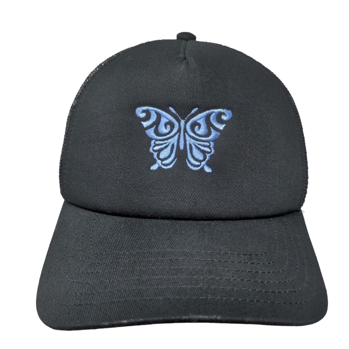 Butterfly Snapback Mesh Back Trucker Hat Black One Size Mad Engine