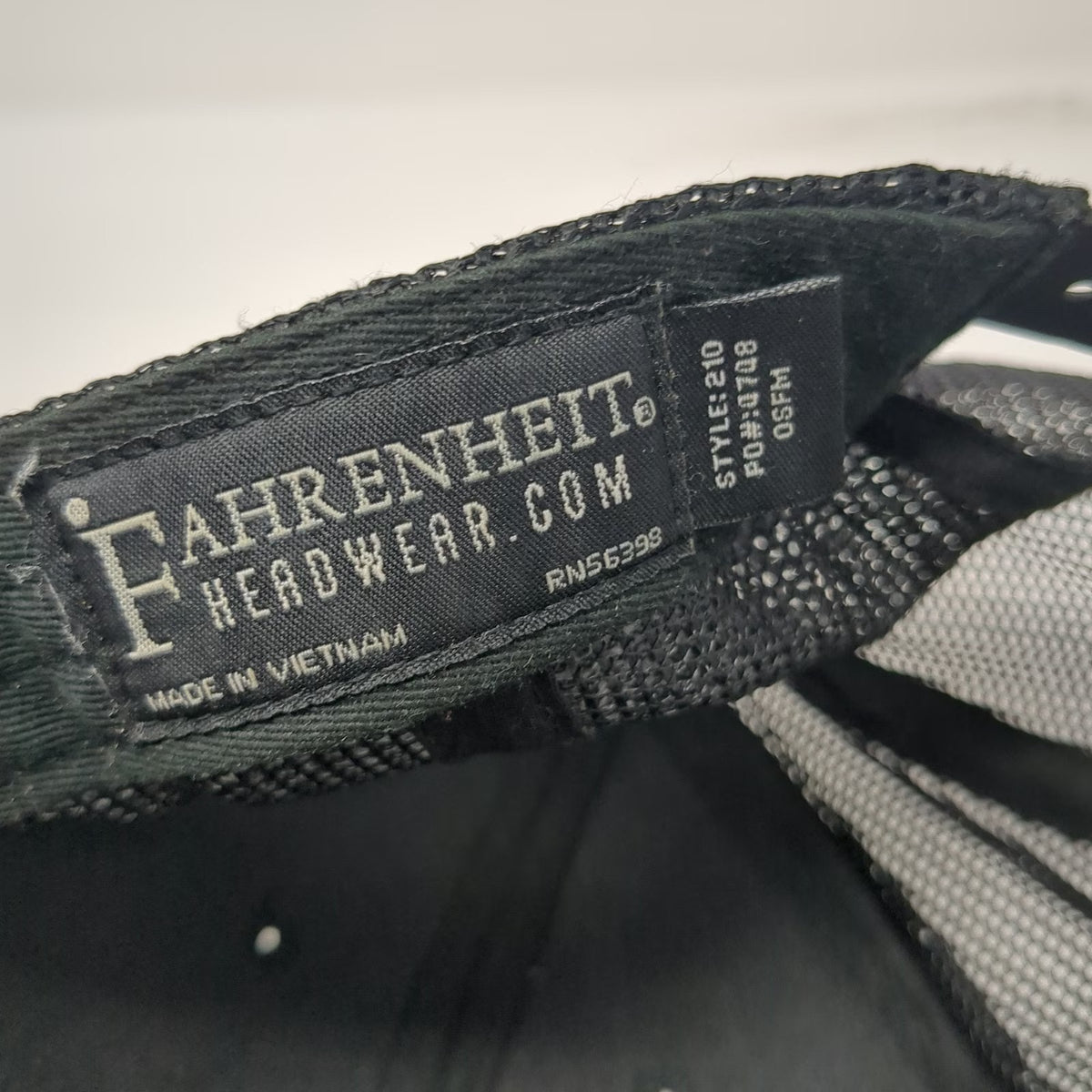 Fahrenheit Black Trucker Hat One Size Stanley Idaho Mountain Patch Mesh Snapback