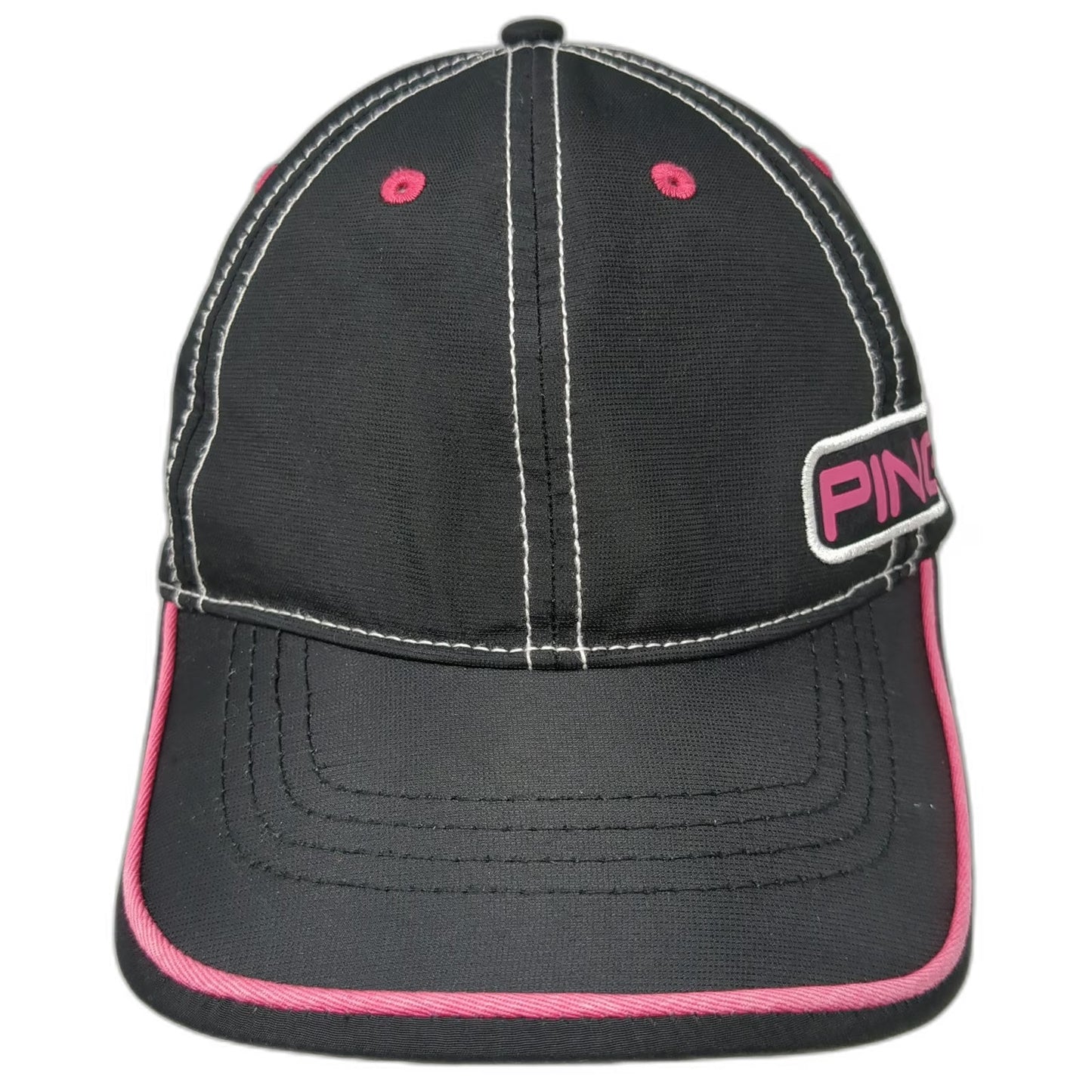 PING Baseball Cap Black Pink White One Size Performance Golf Contrast Stitch Hat