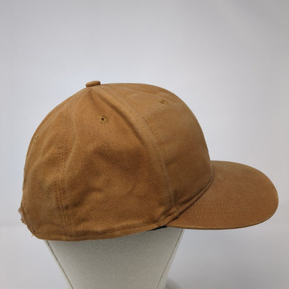 Carhartt Snapback Hat Brown One Size Adjustable Embroidered Logo 6 Panel