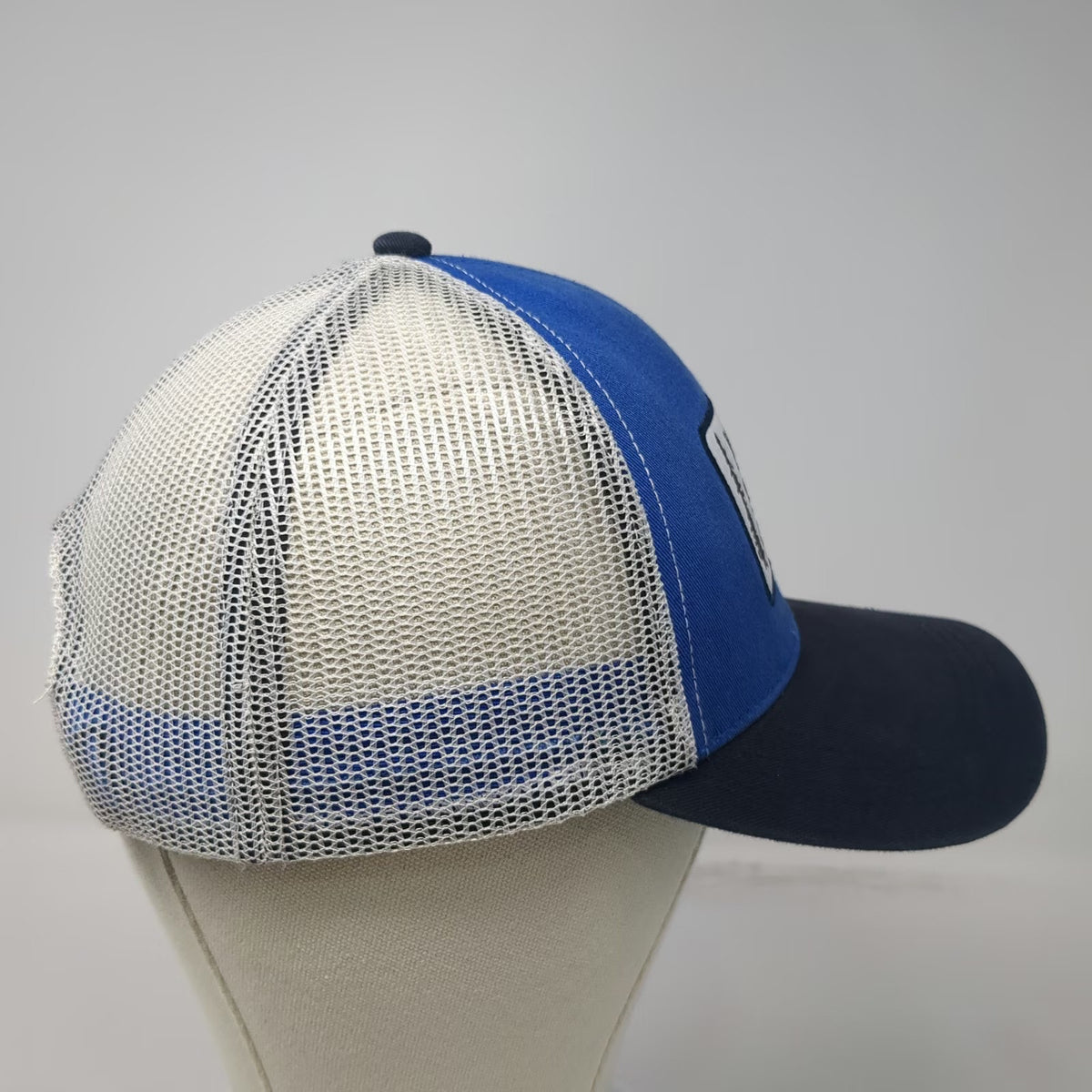 Marmot Trucker Hat Blue One Size Mesh Back Mountain Patch Snapback Curved Brim