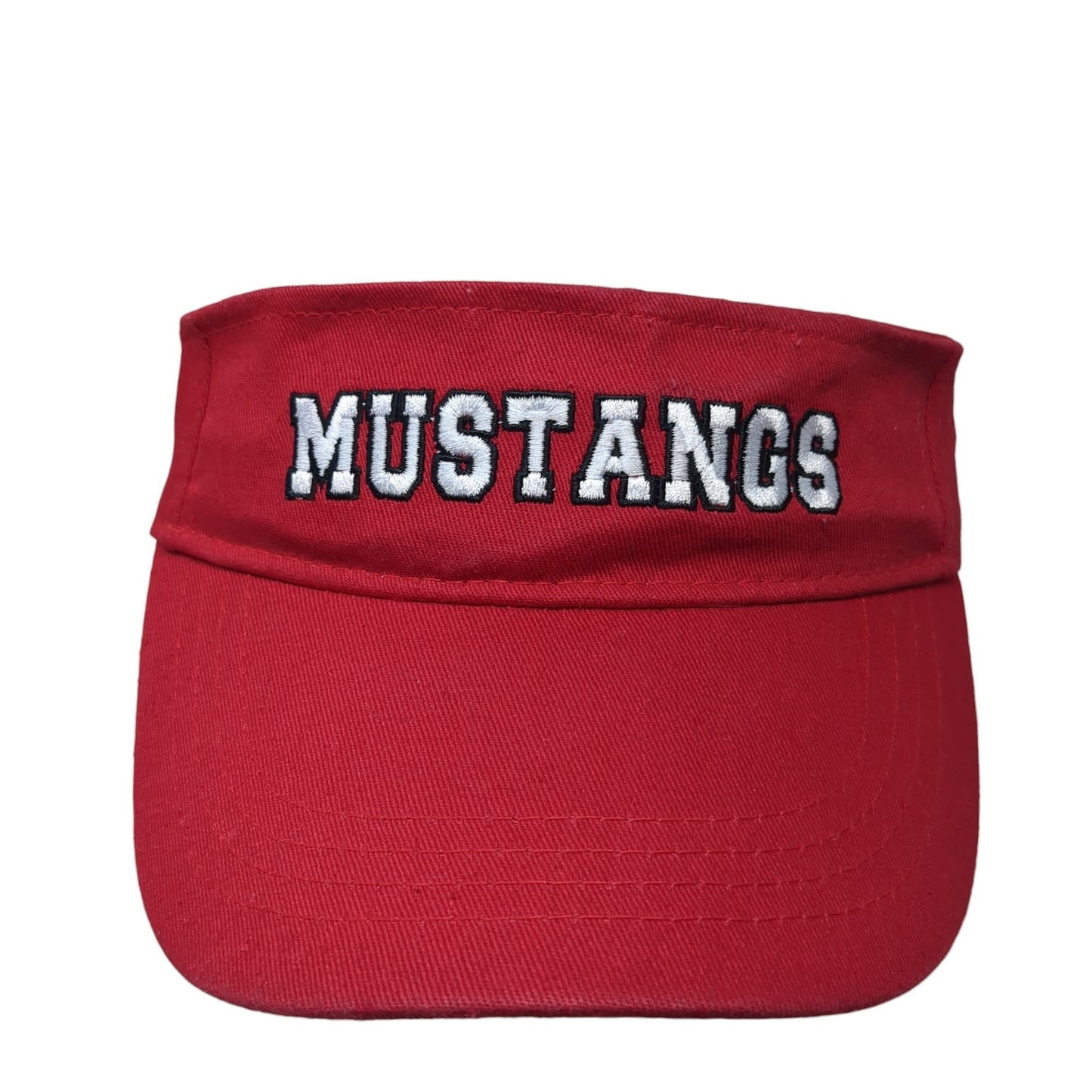 Mustangs Strapback Visor Hat Red One Size Adjustable Embroidered BWM