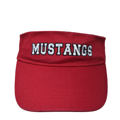 Mustangs Strapback Visor Hat Red One Size Adjustable Embroidered BWM