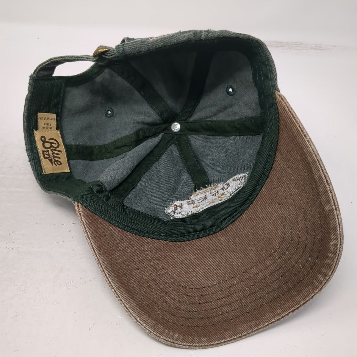 Blue 84 Baseball Cap Green Brown One Size Joseph Oregon Bear Patch Slideback hat