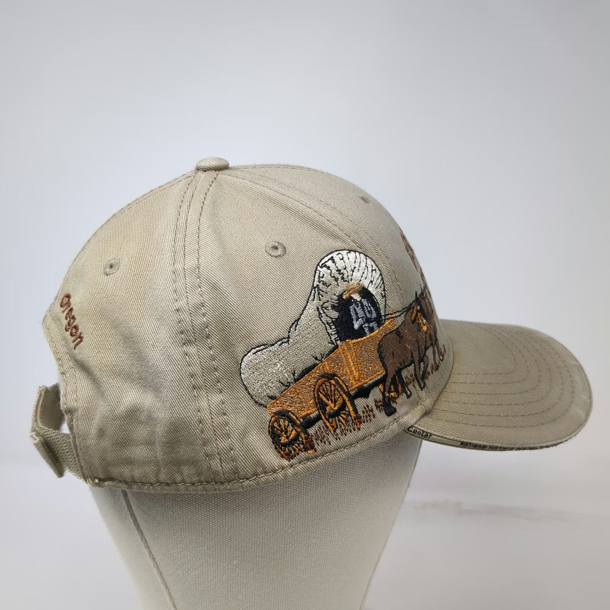 OTTO Baseball Cap Beige One Size Oregon Trail Baker City Wagons Ho Strapback Hat