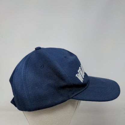 Whatever Strapback HatBlue OSFA Adjustable Embroidered Vented Holes 6 Panel