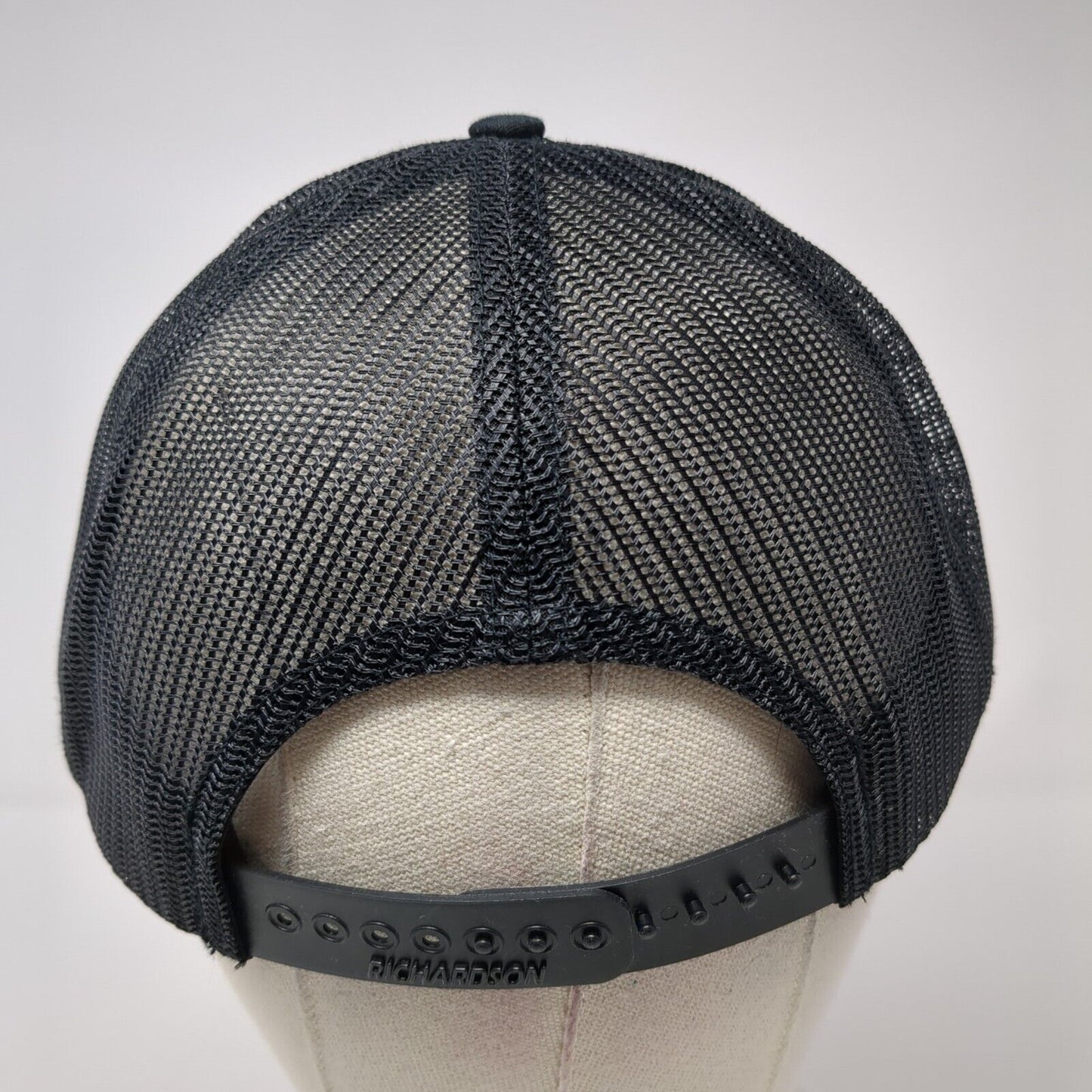 Richardson Snapback Trucker Hat Black One Size Adjustable Mesh Back Rope Blank