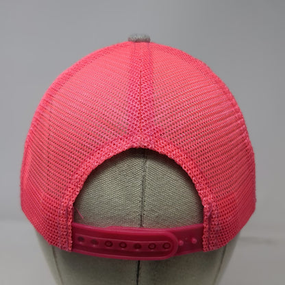 Powerco Solar Trucker Hat Gray Pink One Size Mesh Back Snapback Contrast Stitch