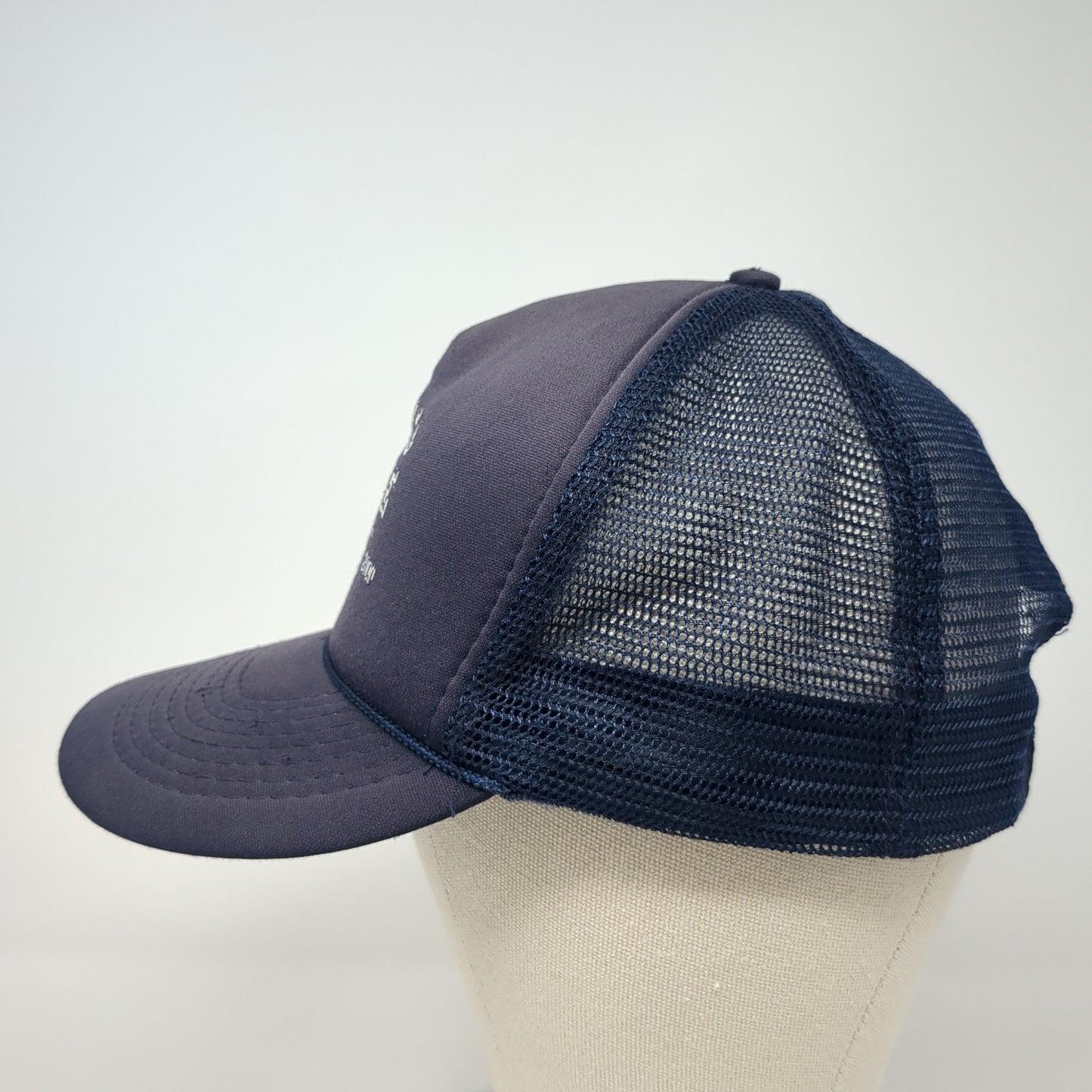 Caba's Lounge Snapback Trucker Hat Blue One Size Mesh Back Adjustable