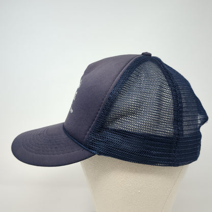 Caba's Lounge Snapback Trucker Hat Blue One Size Mesh Back Adjustable