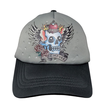 Empyre Fly High Skull Snapback Mesh Back Trucker Hat Multi One Size Bling