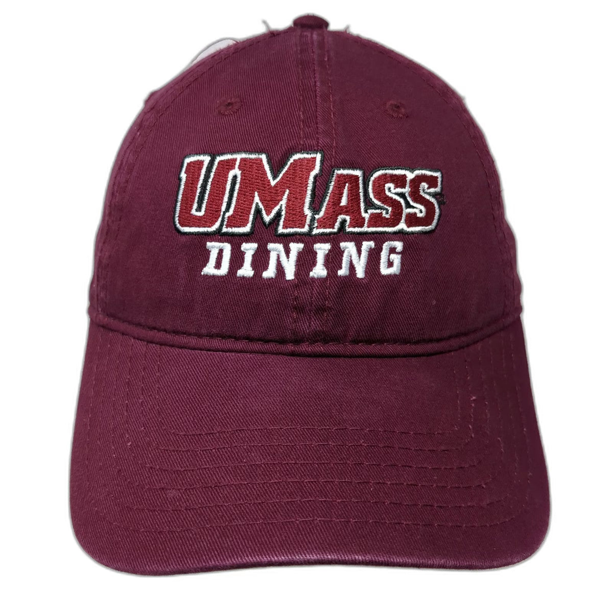 Otto UMass Dining Baseball Cap Red One Size Hat Embroidered Cotton Slideback