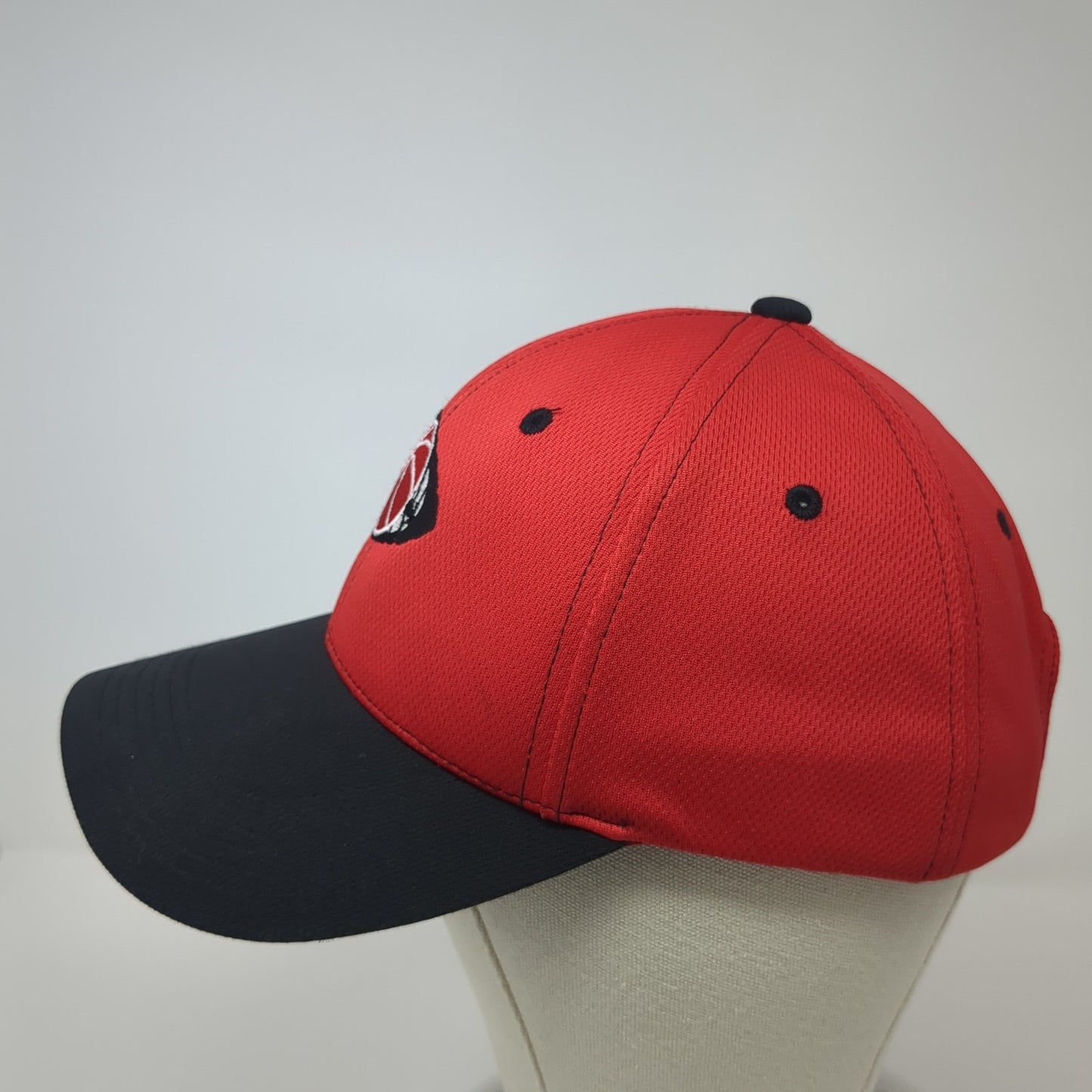 Sport-Tek By Port Authority Strapback Hat Red One Size Embroidered Logo