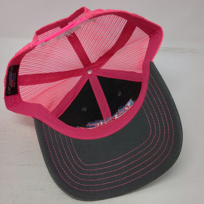Cap America Gray Pink One Size Trucker Hat Farmers Supply Co-op Mesh Snapback
