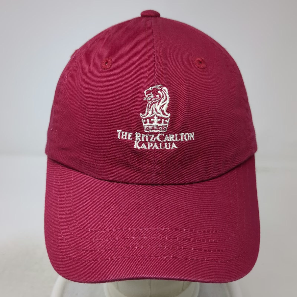 Imperial Baseball Cap Red One Size Ritz-Carlton Kapalua Golf Lion Strapback Hat