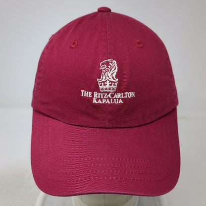 Imperial Baseball Cap Red One Size Ritz-Carlton Kapalua Golf Lion Strapback Hat