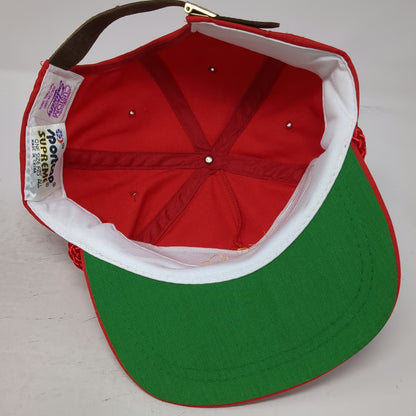 Sportcap 5 Panel Red Hat One Size Rope Leather Strap Idaho Lumber Hardware Logo
